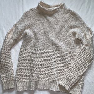 cream light cowl neck long sweater